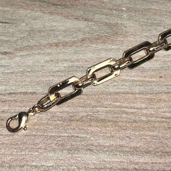 Chain Tennis Bracelet Women’s Gold Tone Wrap Oval Chunky Link Classic Core Retro - Picture 2 of 8